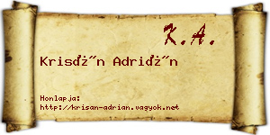 Krisán Adrián névjegykártya