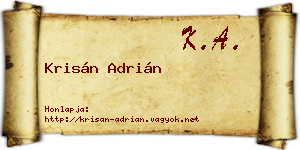 Krisán Adrián névjegykártya